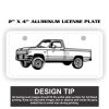 2" X 4" Aluminum License Plate  Thumbnail