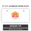 2" X 4" Aluminum License Plate  Thumbnail