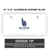 2" X 4" Aluminum License Plate  Thumbnail