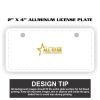 2" X 4" Aluminum License Plate  Thumbnail