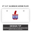 2" X 4" Aluminum License Plate  Thumbnail