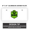 2" X 4" Aluminum License Plate  Thumbnail