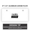 2" X 4" Aluminum License Plate  Thumbnail