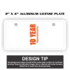 2" X 4" Aluminum License Plate  Thumbnail