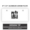 2" X 4" Aluminum License Plate  Thumbnail