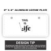2" X 4" Aluminum License Plate  Thumbnail