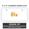 2" X 4" Aluminum License Plate  Thumbnail