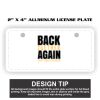 2" X 4" Aluminum License Plate  Thumbnail