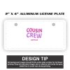 2" X 4" Aluminum License Plate  Thumbnail