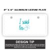 2" X 4" Aluminum License Plate  Thumbnail