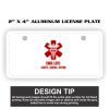 2" X 4" Aluminum License Plate  Thumbnail