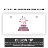 2" X 4" Aluminum License Plate  Thumbnail