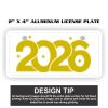 2" X 4" Aluminum License Plate  Thumbnail