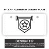 2" X 4" Aluminum License Plate  Thumbnail