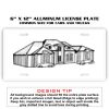 6 X 12 Full Size Aluminum License Plate for Cars and Trucks  Thumbnail