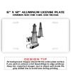 6 X 12 Full Size Aluminum License Plate for Cars and Trucks  Thumbnail