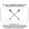 6 X 12 Full Size Aluminum License Plate for Cars and Trucks  Thumbnail