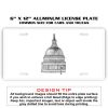 6 X 12 Full Size Aluminum License Plate for Cars and Trucks  Thumbnail