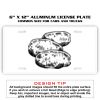6 X 12 Full Size Aluminum License Plate for Cars and Trucks  Thumbnail