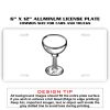 6 X 12 Full Size Aluminum License Plate for Cars and Trucks  Thumbnail