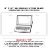 6 X 12 Full Size Aluminum License Plate for Cars and Trucks  Thumbnail