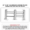 6 X 12 Full Size Aluminum License Plate for Cars and Trucks  Thumbnail