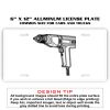 6 X 12 Full Size Aluminum License Plate for Cars and Trucks  Thumbnail
