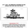 6 X 12 Full Size Aluminum License Plate for Cars and Trucks  Thumbnail