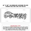 6 X 12 Full Size Aluminum License Plate for Cars and Trucks  Thumbnail