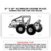 6 X 12 Full Size Aluminum License Plate for Cars and Trucks  Thumbnail