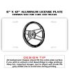 6 X 12 Full Size Aluminum License Plate for Cars and Trucks  Thumbnail