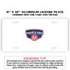 6 X 12 Full Size Aluminum License Plate for Cars and Trucks  Thumbnail