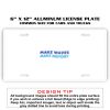 6 X 12 Full Size Aluminum License Plate for Cars and Trucks  Thumbnail