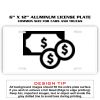6 X 12 Full Size Aluminum License Plate for Cars and Trucks  Thumbnail